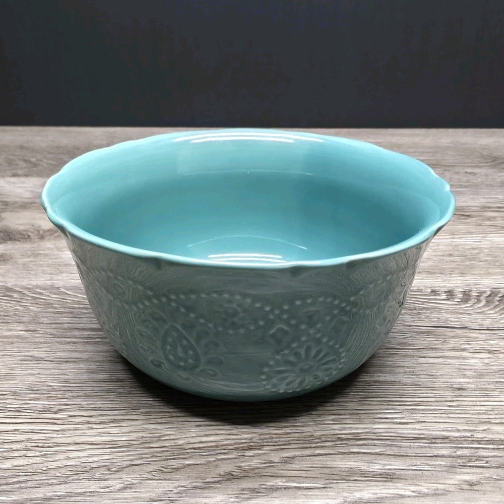 Pioneer Woman Lace Cowgirl Stoneware - Teal - Replacement Bowl